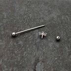 14G Aurora Gem Dragonfly Flying Industrial Barbell 38mm