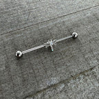 14G Aurora Gem Dragonfly Flying Industrial Barbell 38mm