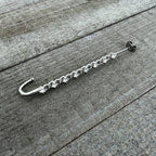 Clear CZ Gem Links Ear Cuff Bar Earring