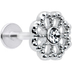 16G 5/16 Clear Gem Baroque Fabulous Flower Labret Monroe Tragus