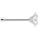 20G 1/4 Clear CZ Gem Square 3mm Simple Glam Nose Bone