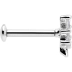 16G 5/16 Clear CZ Gem Leafy Branch Threadless Labret Monroe Tragus