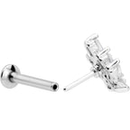 16G 5/16 Clear CZ Gem Leafy Branch Threadless Labret Monroe Tragus