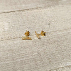 20G Gold Tone ASTM F-136 Implant Grade Titanium Fashion Feather Stud Earrings