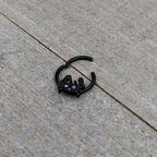 16G 3/8 Purple Gem Black Chic Crab Hinged Segment Ring
