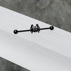 14G Purple Gem Black Chic Crab Industrial Barbell 38mm