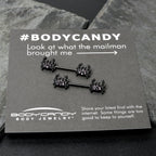 14G 9/16 Purple Gem Black Chic Crab Barbell Nipple Ring Set