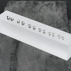 3mm-8mm Ball Stud 316L Stainless Steel Earrings 6 Pack