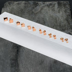 3mm-8mm Square Stud Rose Gold Tone 316L Stainless Steel Earrings 6 Pack