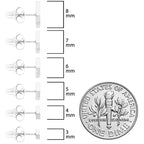 3mm-8mm Square Stud 316L Stainless Steel Earrings 6 Pack