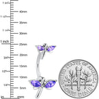 Purple Gem Simple Stylized Dragonfly Double Mount Belly Ring