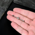 14G Clear Gem Bee Beautiful Insect Industrial Barbell 38mm