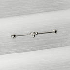 14G Clear Gem Simple Stylized Dragonfly Industrial Barbell 38mm