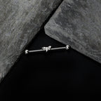14G Clear Gem Simple Stylized Dragonfly Industrial Barbell 38mm