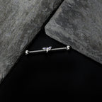 14G Purple Gem Simple Stylized Dragonfly Industrial Barbell 38mm