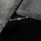 14G White Faux Opal Simple Style Dragonfly Industrial Barbell 38mm