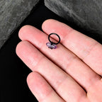 16G 3/8 Purple Amethyst Black Claw Obelisk Hinged Segment Ring