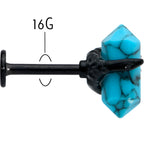 16G 5/16 Blue Turquoise Black Claw Obelisk Labret Monroe Tragus