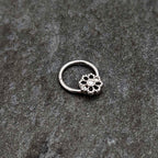 16G 3/8 Clear Gem Epic Fabulous Flower Hinged Segment Ring