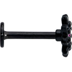 16G 5/16 Pink Gem Black Midnight Flower Labret Monroe Tragus