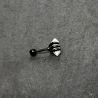 16G 1/4 White Howlite Black Claw Obelisk Cartilage Earring