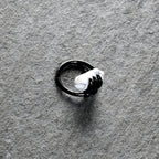 16G 3/8 White Howlite Black Claw Obelisk Hinged Segment Ring