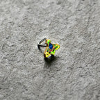 20G 7mm Blue Gem Tropic Fan L Shape Nose Ring