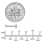 16G 5/16 Pink CZ ASTM F-136 Implant Grade Titanium Threadless Heart End Labret