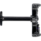 16G 5/16 Purple Gem Black Gothic Hourglass Labret Monroe Tragus