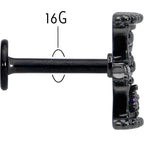 16G 5/16 Purple Gem Black Gothic Hourglass Labret Monroe Tragus