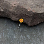 16G 5/16 Happy Sunflower Yellow Curved Eyebrow Ring