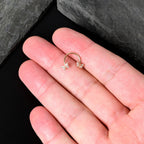 16G 3/8 Clear Gem Rosy Tone Butterfly Horseshoe Circular Barbell