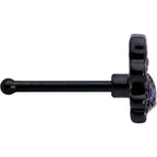 20G 1/4 Purple Gem Black Chic Crab Nose Bone