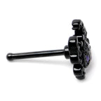 20G 1/4 Purple Gem Black Chic Crab Nose Bone