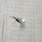 20G 7mm White Synthetic Opal Style Flower L Shape Nose Ring