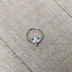 16G 3/8 White Faux Opal Style Flower Hinged Segment Ring