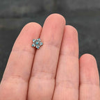 16G 1/4 Blue Clear Gem Opulent Flower Cartilage Tragus Earring