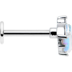 16G 5/16 White Synthetic Opal Flower Labret Monroe Tragus
