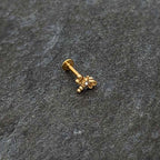 16G 5/16 Clear Gem Gold Hue Flying Dragonfly Labret Monroe Tragus