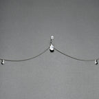 Clear Gem Double Drop Double Mount Belly Ring Belly Chain