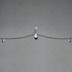 Clear Gem Double Drop Double Mount Belly Ring Belly Chain