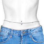 Clear Gem Rococo Butterfly Dangle Belly Ring Belly Chain