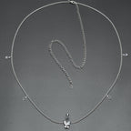 Clear Gem Rococo Butterfly Dangle Belly Ring Belly Chain
