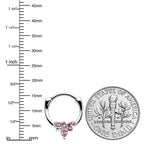 16G 5/16 Pink Gem Bee Glamour Cartilage Clicker