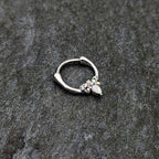 16G 5/16 White Faux Opal Bee Glamour Cartilage Clicker