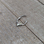 16G 5/16 White Faux Opal Bee Glamour Cartilage Clicker