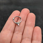 16G 5/16 White Faux Opal Bee Glamour Cartilage Clicker