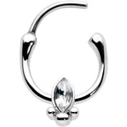 16G 5/16 Clear Gem Deco Oval Cartilage Clicker