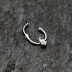 16G 5/16 Clear Gem Deco Oval Cartilage Clicker