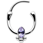 16G 5/16 Purple Gem Deco Oval Cartilage Clicker
